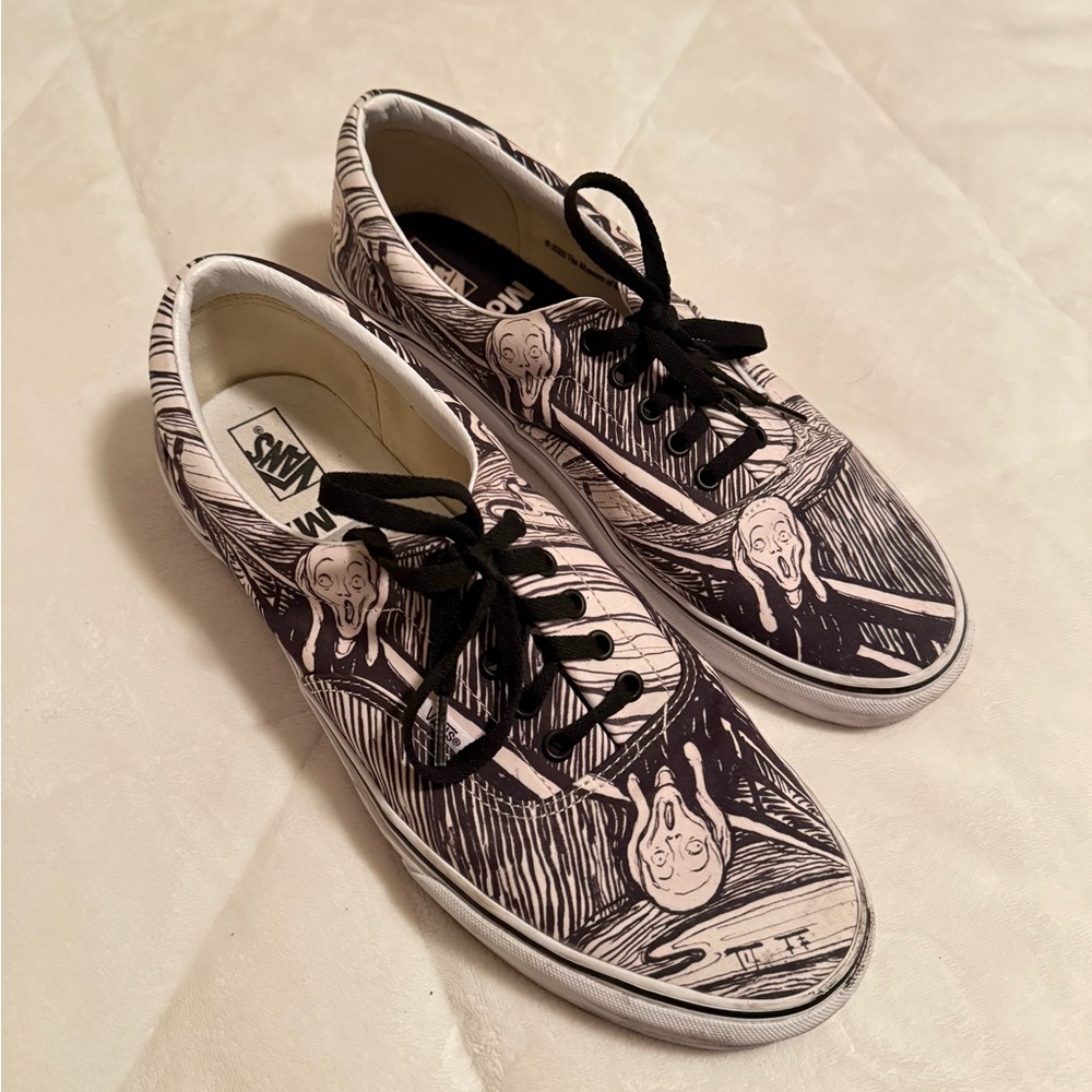 Vans Black and White Graphic Sneakers